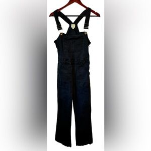 Torn By Ronny Kobo Black Cotton Denim Stretch Jumpsuit Overalls Size 28